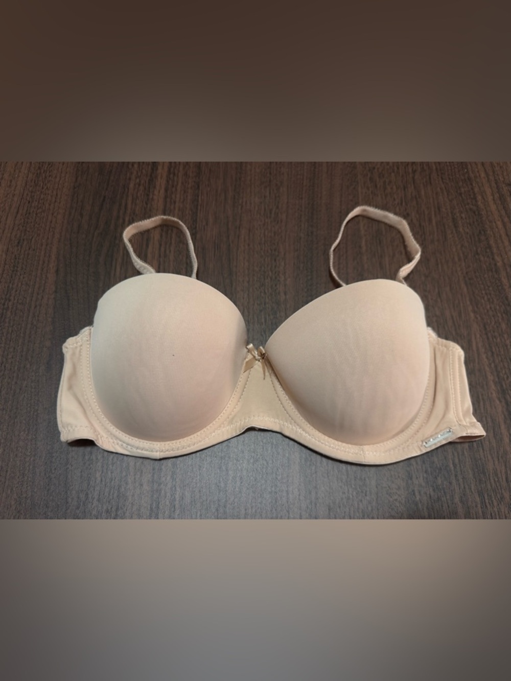Tahari Bra Padded Adjustable Clasp Back Beige Size 34C